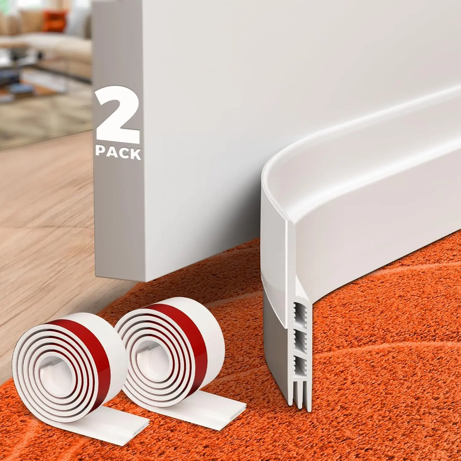 Door Blocker Ruler 2 Pack Door Draft Stopper Sheets, Rolls & Strips Under Door Draft ...