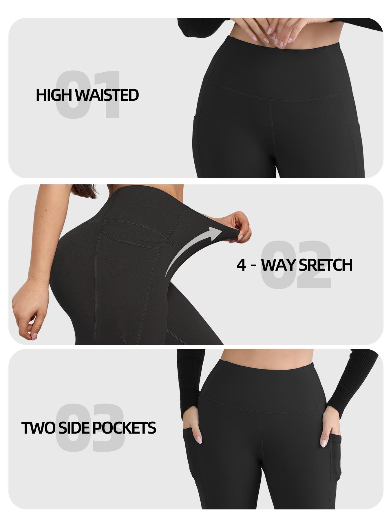 CHRLEISURE 1/3/6-PACK High Waist Yoga Pants With Pockets, Exercise Running Yoga Leggings, Tummy Control Workout Running Yoga Leggings for Women