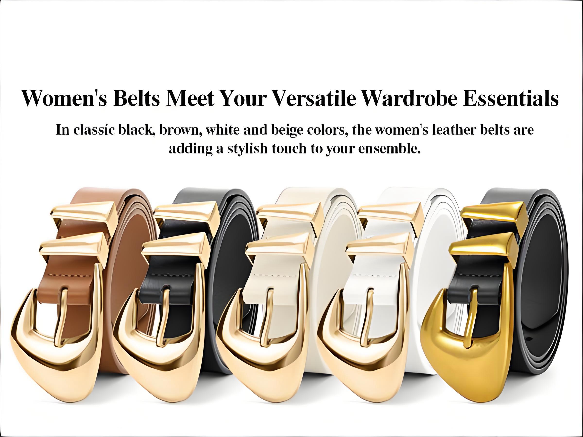 JASGOOD Women's Leather Belts for Jeans Dress Pants Black Brown Belts for Women Ladies Waist Belts with Gold Buckle JASGOOD Women's Leather Belts for Jeans Dress Pants Black Brown Belts for Women Ladies Waist Belts with Gold Buckle