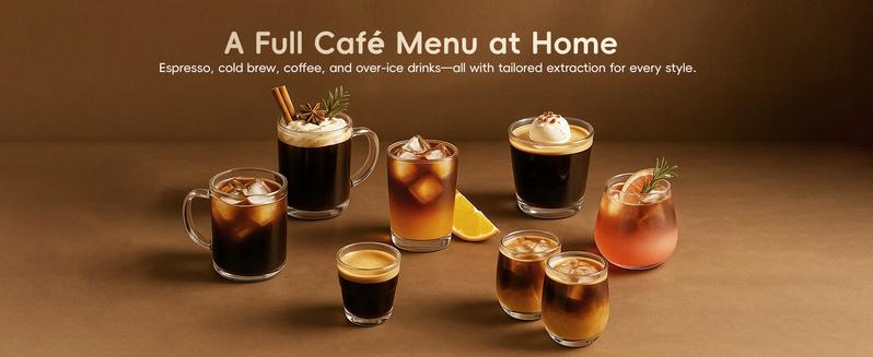 ecozy  4-in-1 Espresso Machine, Drip Coffee, Cold Brew and Over lce Machine with Touch Screen, Milk Frother Steam Wand, Stainless Steel, Coffee Maker for Cappuccinos, Lattes, Americanos