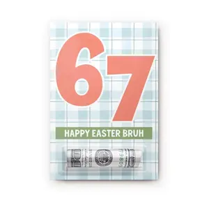 Easter Bunny Money Card Holder – Cash Gift Holder for Easter Basket – Funny “Happy Easter Bruh” Card – Kids Easter Gift Blister Pack