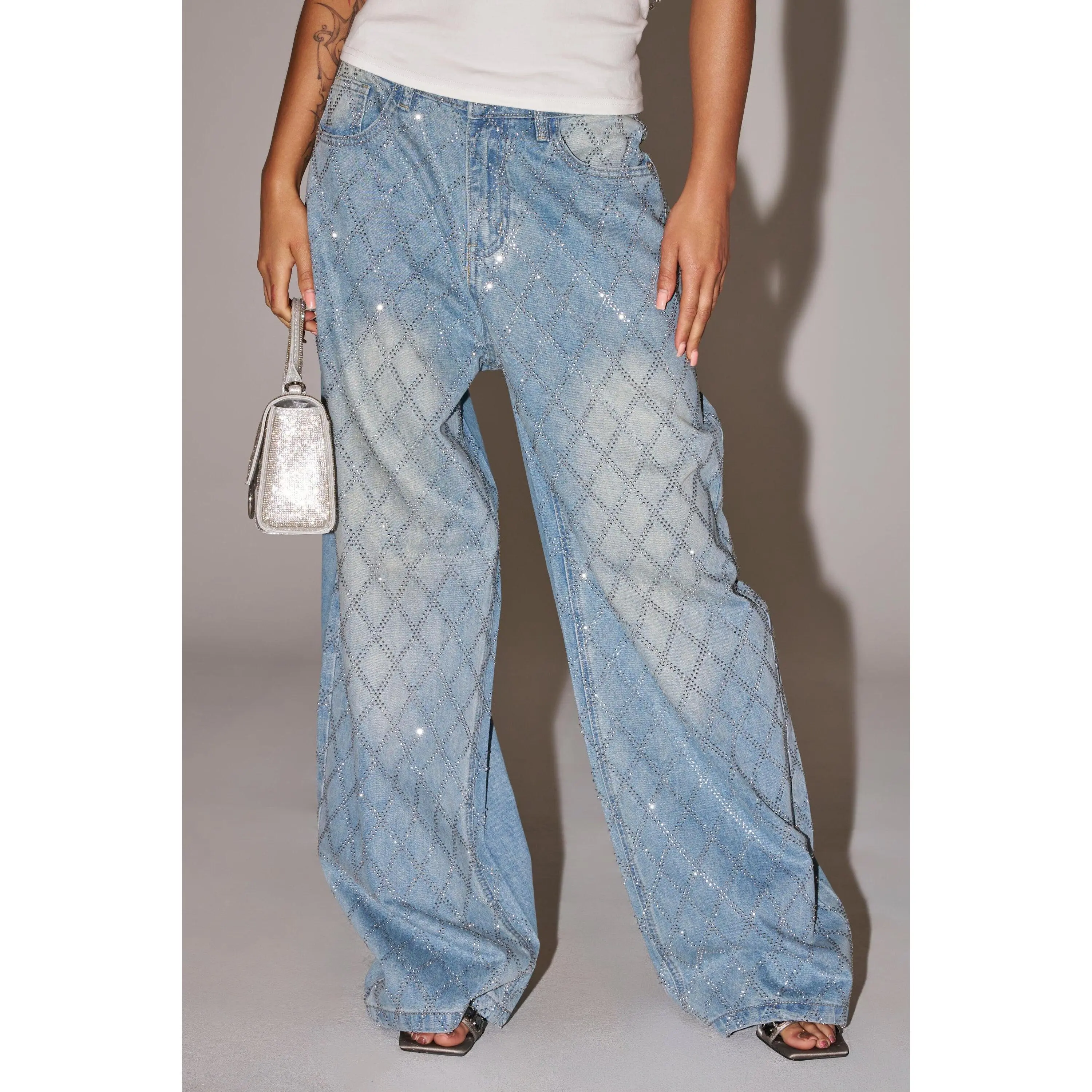 SHINE BRIGHT RHINESTONE DENIM