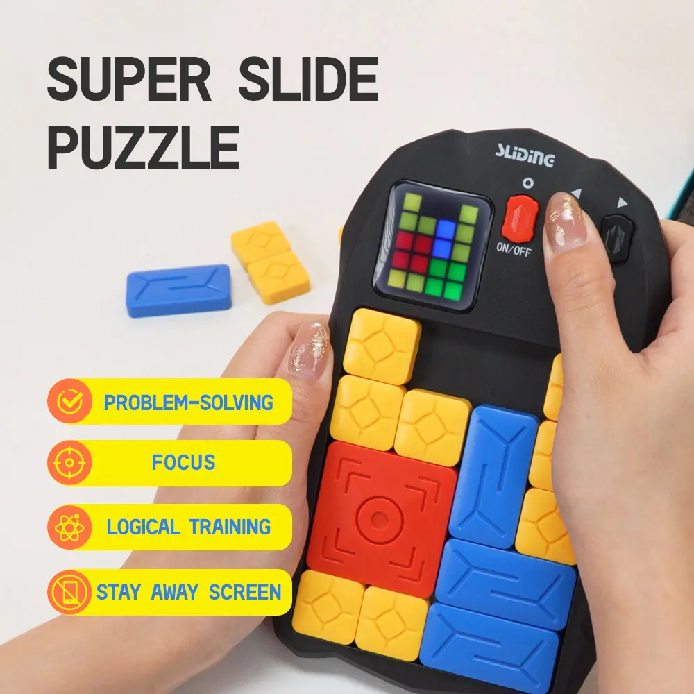 Super Huarongdao Color Blocks Sliding Toy - Creative STEM Puzzle, Anxiety & ADHD Stress Relief, Children's Logical Thinking Game with 500+ Training Levels, Portable Birthday Gift, Creative Puzzle, Handheld Game Console