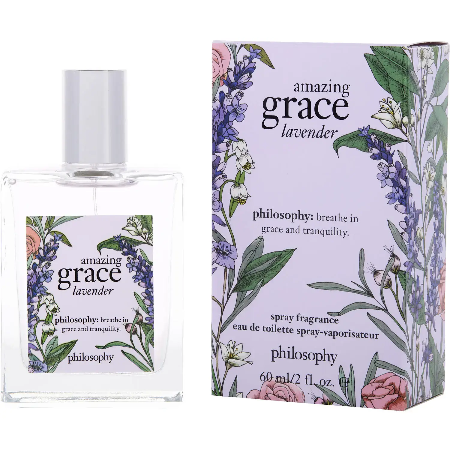 Philosophy Amazing Grace Lavender Eau de Toilette (Edt) - Fresh 60ml Female Wear Fragrance for Women, Bergamot Mix