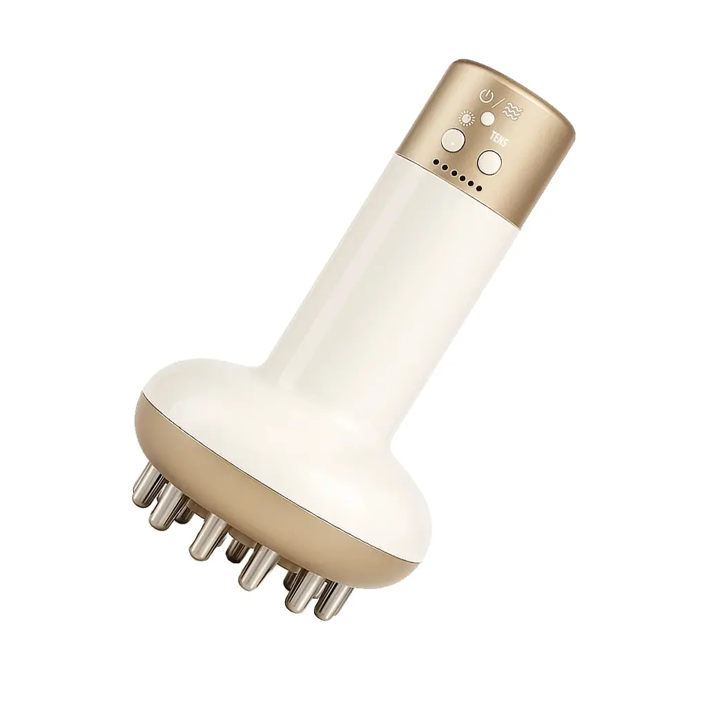 Handheld Body Massager with Heat, Vibration & Red Light, Portable Full-Body Massage Device, Gold