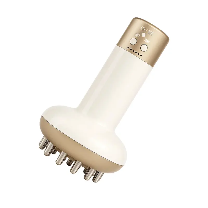 Handheld Body Massager with Heat, Vibration & Red Light, Portable Full-Body Massage Device, Gold techvibes
