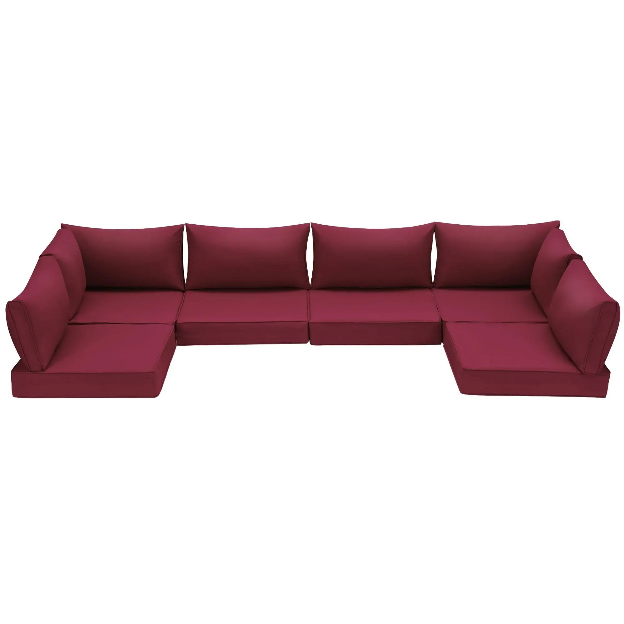 7-piece set Outdoor Replacement Cushions for Patio Furniture, Water-Repellent Sofa Cushions for 6-Seat Rattan Wicker Sectional Patio Conversation Sets, 14-Piece Cushions Set for Outdoor Couch