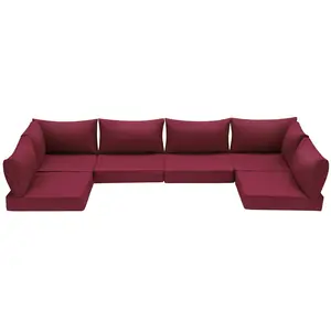 7-piece set Outdoor Replacement Cushions for Patio Furniture, Water-Repellent Sofa Cushions for 6-Seat Rattan Wicker Sectional Patio Conversation Sets, 14-Piece Cushions Set for Outdoor Couch