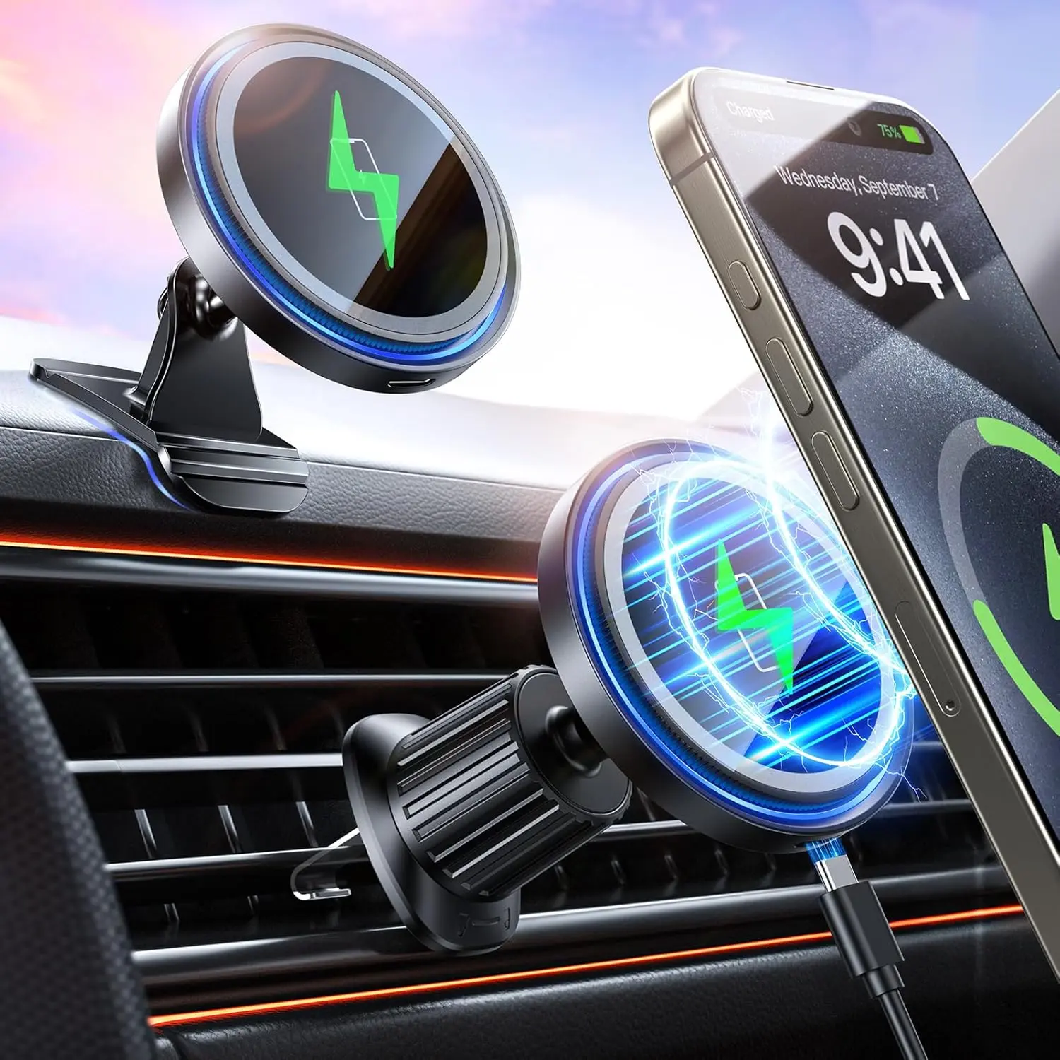 15W MagSafe Car Charger – Snap On & Charge While Driving