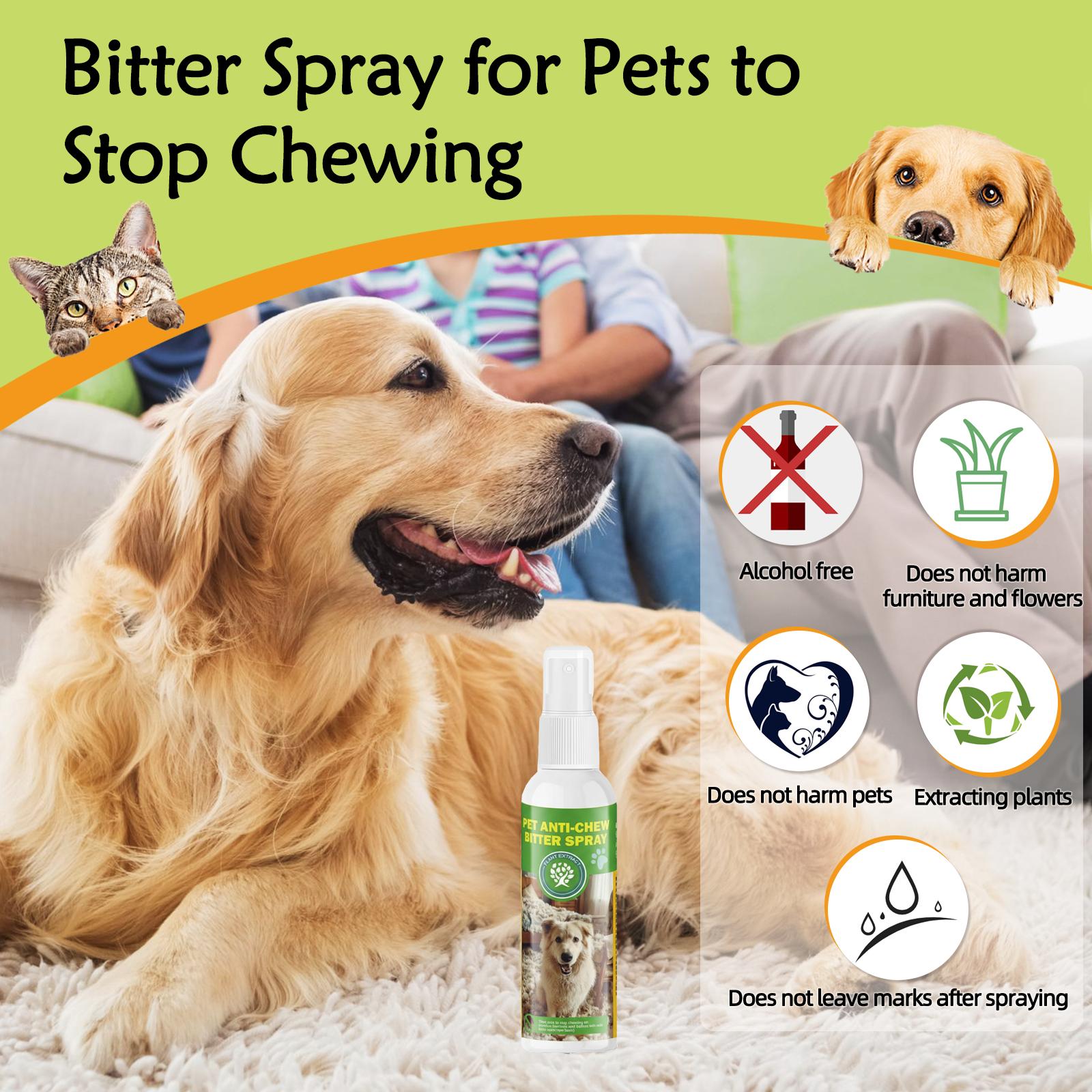 120ml Pet Anti-Chew Bitter Spray, Effective Training Tool to Stop Dogs & Cats Chewing Furniture, Safe Non-Toxic Formula