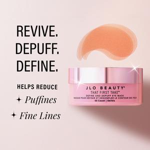 JLO BEAUTY THAT FIRST TAKE Caffeinated Under Eye Patches - Moisturizing, Depuffing Hydrogel Mask with Acetyl Tetrapeptide-5 (Peptides), Brightening for All Skin Types, 60 Count, Caffeinated Eye Patches, Anti-Wrinkle Eye Treatments