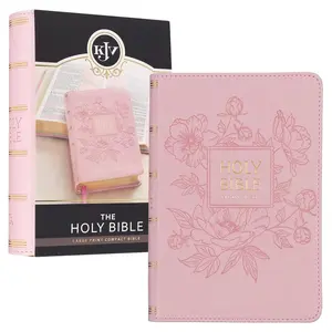 KJV Holy Bible, Compact Large Print Faux Leather Red Letter Edition Ribbon Marker, King James Version, Ballet Pink Floral Imitation Leather – July 1, 2023