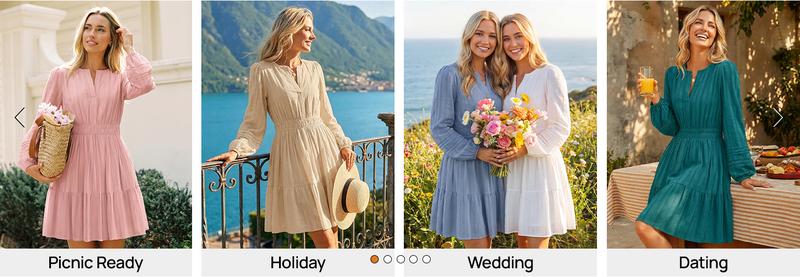 ZESICA Long Sleeve V Neck Mini Dresses for Women 2026 Spring High Waist Ruffle Pleated A Line Cocktail Party Short Dress