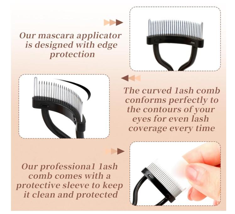 docolor Eyelash Curler with Eyelash Comb, Lash Curler with 8 Pcs Silicone Refill Pads Suitable for All Eye Shapes Curl up to one Day Easy to Operate No Pinching or Pulling Eyelash Eye Makeup Tool
