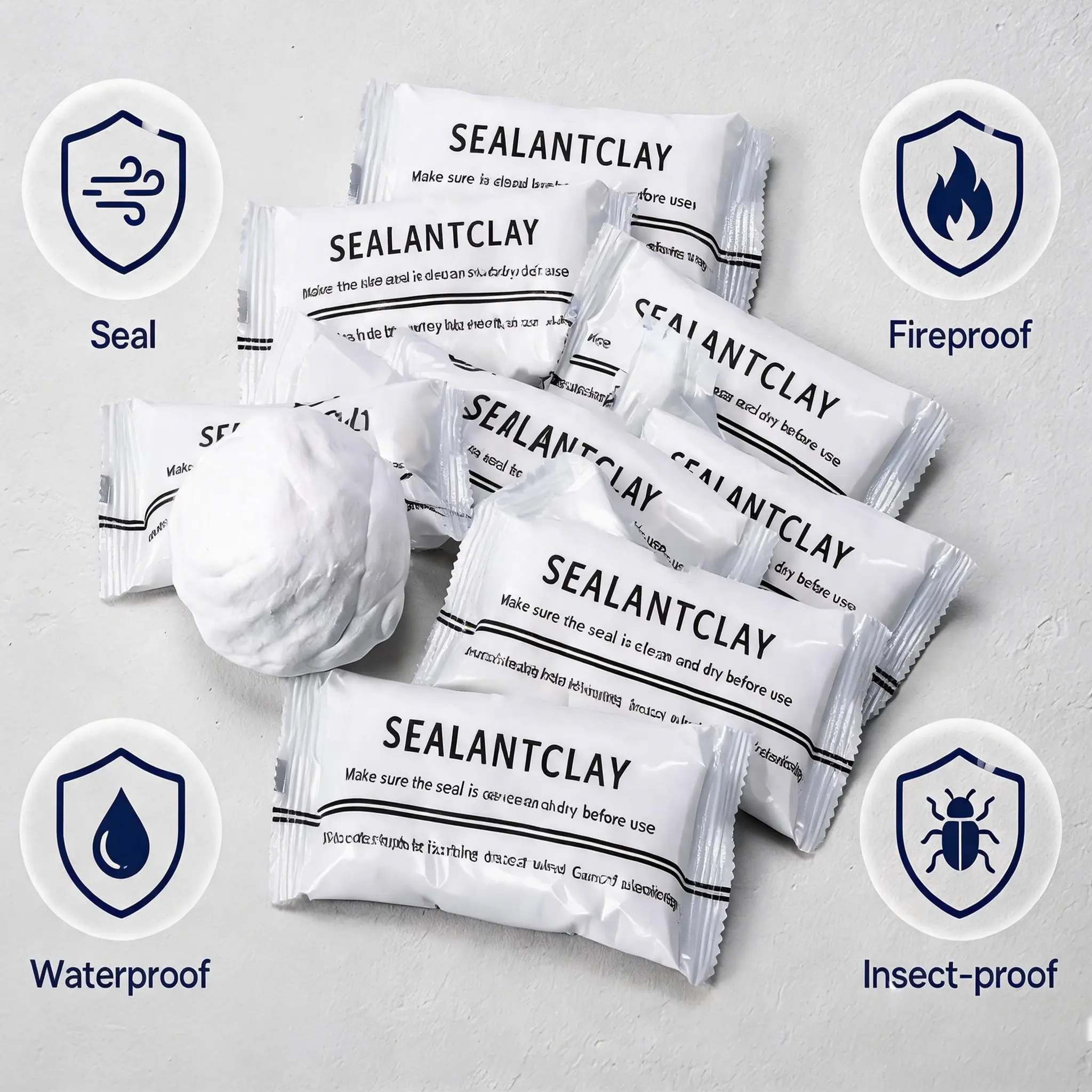 Non-Toxic Sealant Mastic Clay, Strong Adhesion Wall Hole Repair Putty, Flexible Fast Drying Mud to Block Odor, Insect & Water for Aircon & Pipeline Gap Filling