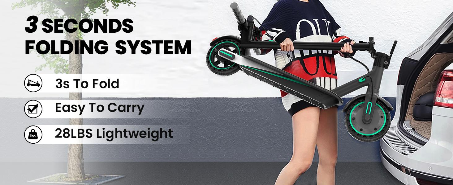 TTS D8 Electric Scooters for Adults 350W Motor 19MPH Top Speed Foldable E-Scooter with Dual Braking App Control Best Christmas Gift