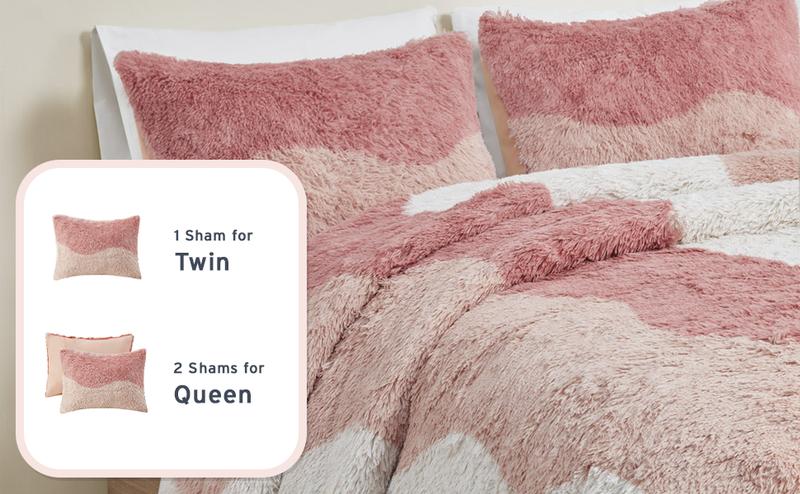 Bedding Set with Comforter and Standard Sham，Soft & Warm Plush Comforter Set