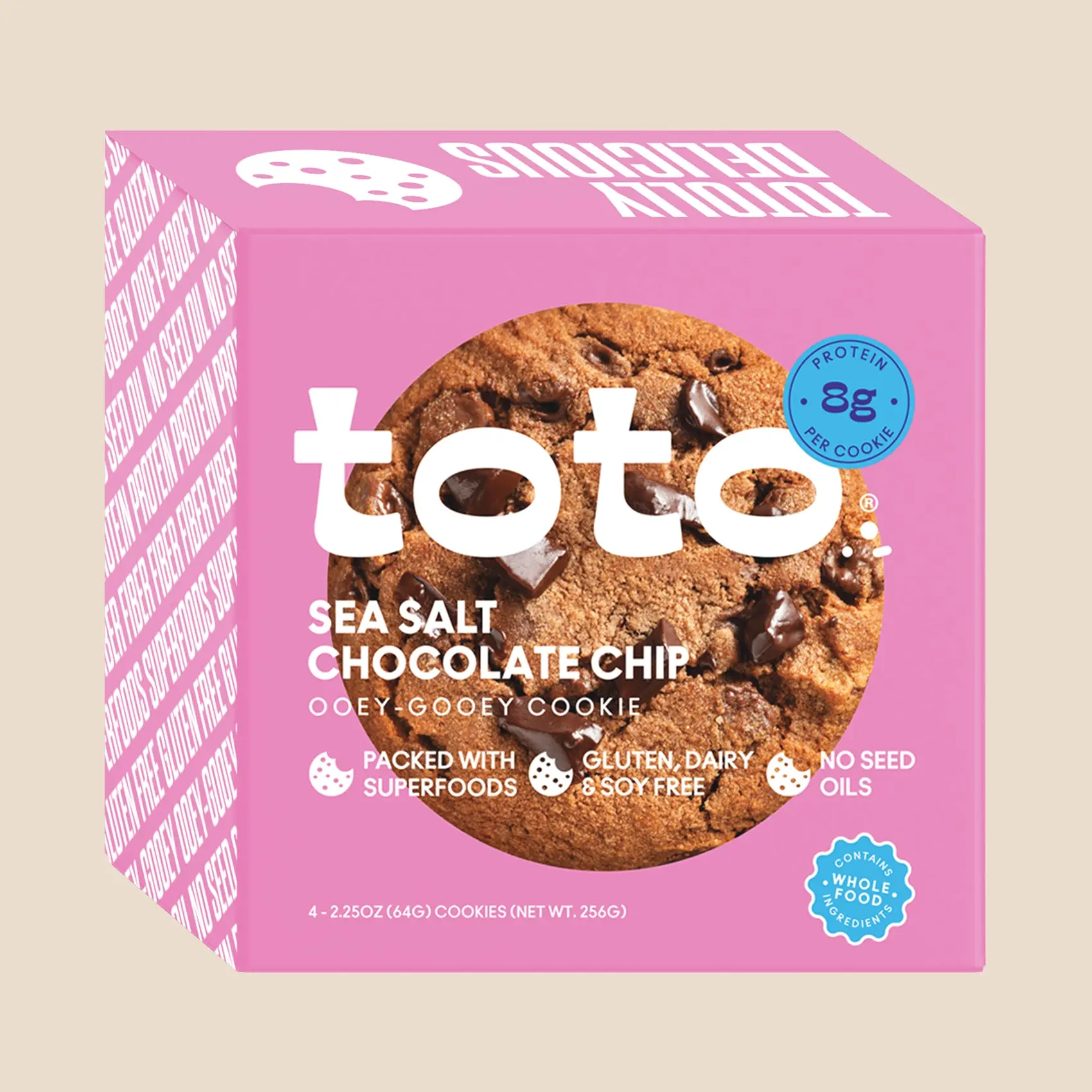 4 Pack | Toto Vegan Protein Cookies | Soft-Baked, Gluten Free, Dairy Free | Pick Your Flavor