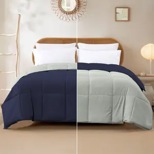 Modern Threads Reversible Down Alternative Comforter Eclipse & Silver Queen