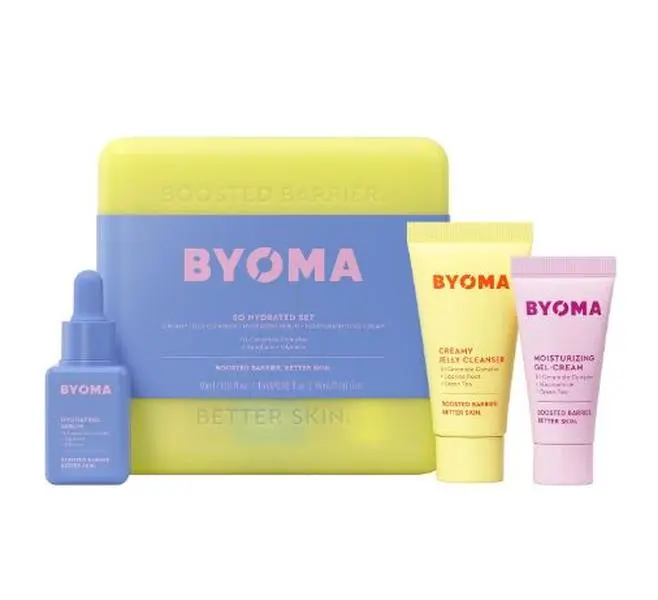 BYOMA So Hydrating Set - Barrier Repair Skincare Set with Creamy Jelly Cleanser, Hydrating Face Serum & Ceramide Face Moisturizer for Dry Skin - 30ml, 15ml, 15ml