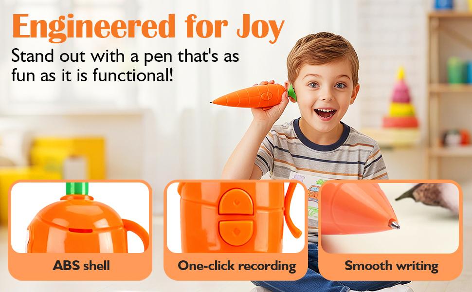 60-Second Voice Recorder with Playback & Audio Recorder Pen - Cute Carrot-Shaped Recorder Device, Smooth-Writing Ballpoint Pen - Fun & Creative Gift for Kids, Students, Teachers 60-Second Voice Recorder with Playback & Audio Recorder Pen - Cute Carrot-Shaped Recorder Device, Smooth-Writing Ballpoint Pen - Fun & Creative Gift for Kids, Students, Teachers