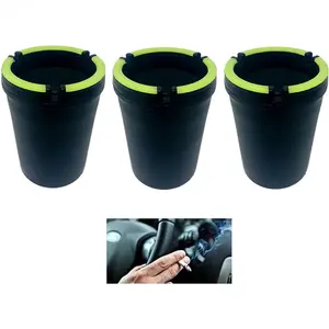 3 Pack Jumbo Glow in the Dark Butt Bucket Ashtray Cigarette Cup Car Ash Holder Portable Truck Home Office Black