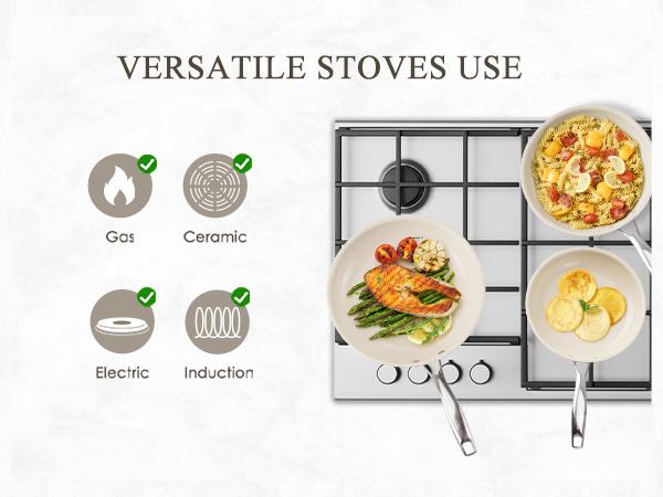 Kikcoin Nonstick Frying Pans Set, Ceramic Pan Skillet, Non Toxic Pans for Cooking, 8" 9.5" 11" Ceramic Frying Pan Set PFAS & PTFE & PFOA Free with Stay Cool Handle, Dishwasher & Oven Safe Kikcoin Nonstick Frying Pans Set, Ceramic Pan Skillet, Non Toxic Pans for Cooking, 8" 9.5" 11" Ceramic Frying Pan Set PFAS & PTFE & PFOA Free with Stay Cool Handle, Dishwasher & Oven Safe