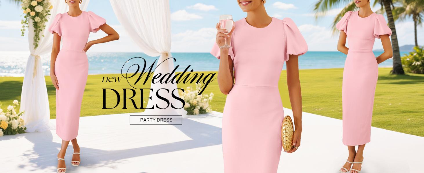 ZESICA Women's Summer Short Sleeve Bodycon Midi Dress 2026 Spring Elegant Formal Wedding Guest Cocktail Party Dresses ZESICA Women's Summer Short Sleeve Bodycon Midi Dress 2026 Spring Elegant Formal Wedding Guest Cocktail Party Dresses