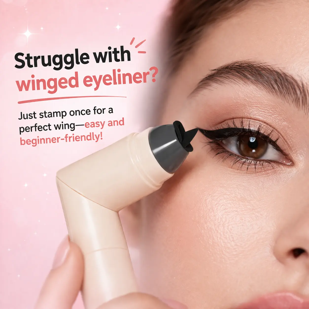 New Sharp Triangle Eyeliner Stamp | Waterproof 24H Long-wear Winged Liner | Beginner Friendly & Customizable Wing Sizes | Multi-use for DIY Tattoos
