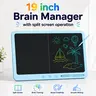 19-inch LCD Writing Tablet (Education Device), Unisex Adults & Kids Dual-Sided Reusable Portable Drawing Board with Fully Erasable Screen, Stylus Tool, Dual Batteries for Personal Use, Home & Travel Gifting,familyfun