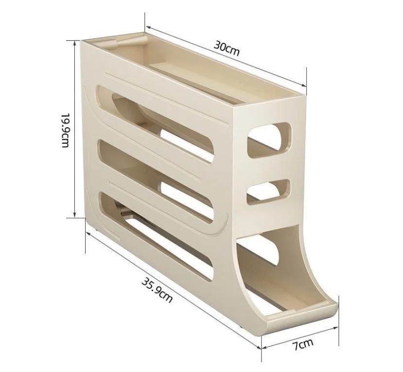 4-layer Egg Storage Box, Refrigerator Organizer Storage Automatic Egg Rolling Rack, Large CapacityRefrigerator Special Egg Holder Storage  Kitchen