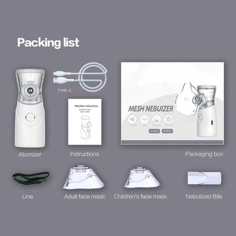 Portable Nebulizer, Nebulizer Machine for Adults and Kids, Handheld Mesh Nebulizer with 2 Adjustable Mode, Quiet Working, Auto-Cleaning, Travel and Household Use