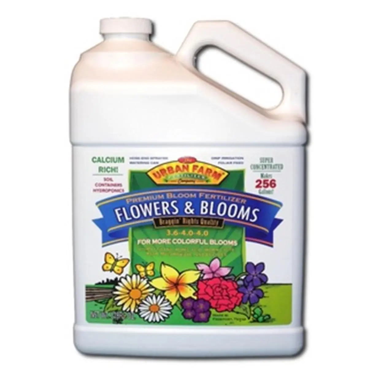 Urban Farm Fertilizers FB64 Blended Micro-Brewed Hand-Crafted 100% Complete Super-Concentrated Liquid Flower & Bloom Minerals Plant Food, Hydroponics Ok, Rectangular Jug, 64 fl. oz (Half Gallon, 6 Lbs)