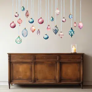 Christmas Ornaments Wall Decals - Holiday Wall Decorations