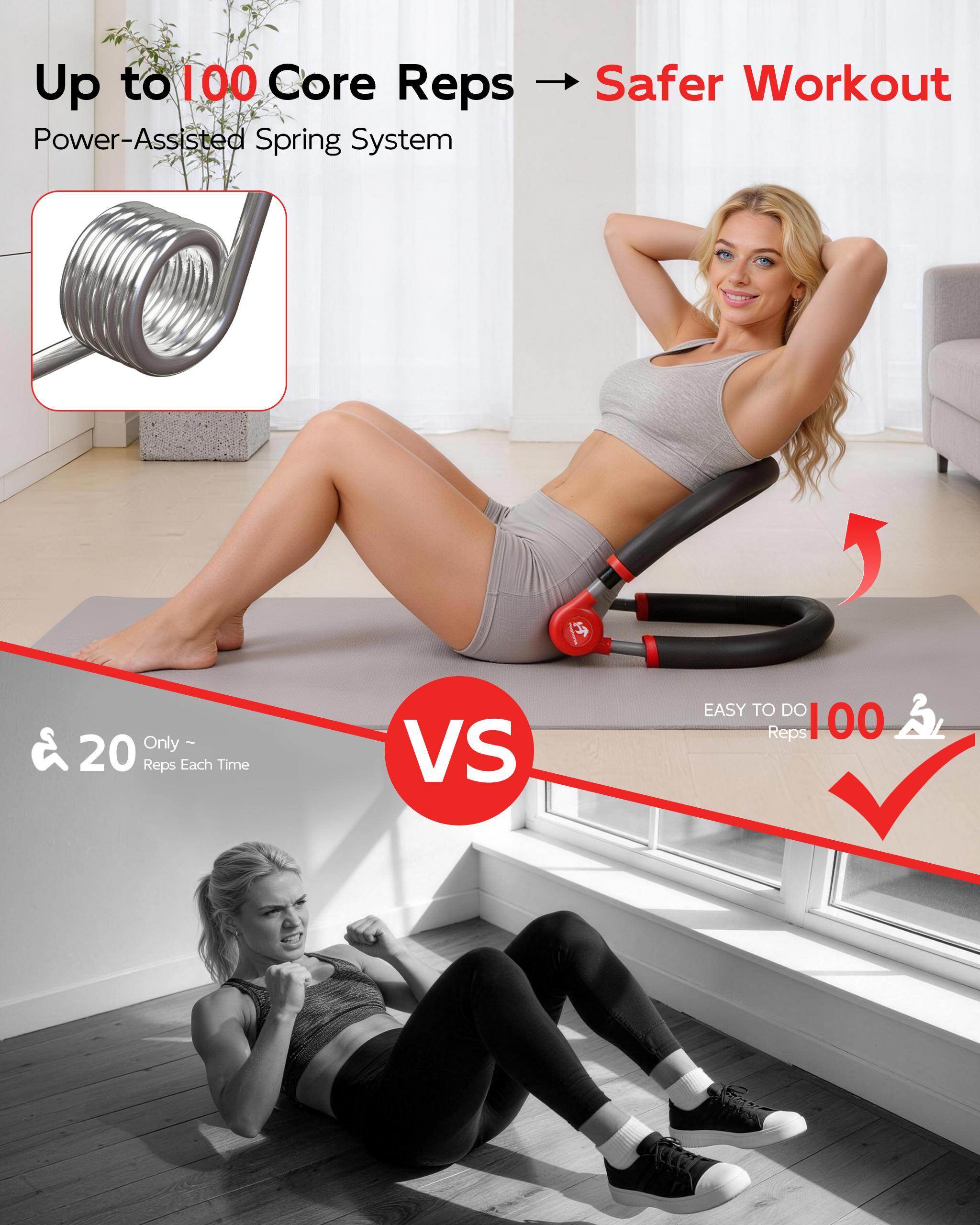 HOPHORSE 10-in-1 AB TRAINER Full Body Workout 3 Resistance Levels 35/44/57 LBS Compact Portable Beginner-Friendly Home & Daily Use