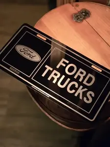Vintage Ford Trucks License Plate 100% Aluminum 12" x 6" with Pre-Drilled Holes for Easy Installation