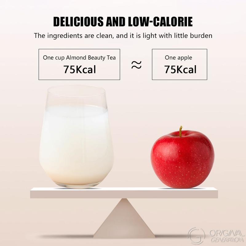 Almond Soy Milk Beauty  Tea 140g (7pcs×20g) Caffeine Free With Almond, Instant soybean powder, Semen Coicis, Coconut  milk powder,  Oligo-maltose, Lotus seed, Gordon Euryale, Yam, Lily