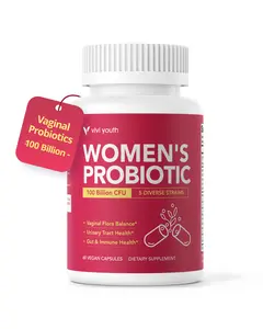 VIVI Youth Probiotics – pH Balance, Feminine Odor Control & Yeast Support, Probiotics for Women with Prebiotics & Lactobacillus Blend, 60 Capsules