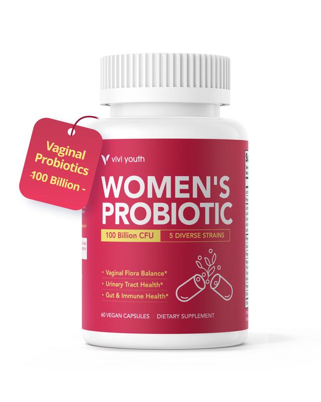 VIVI Youth Probiotics – pH Balance, Feminine Odor Control & Yeast Support, Probiotics for Women with Prebiotics & Lactobacillus Blend, 60 Capsules