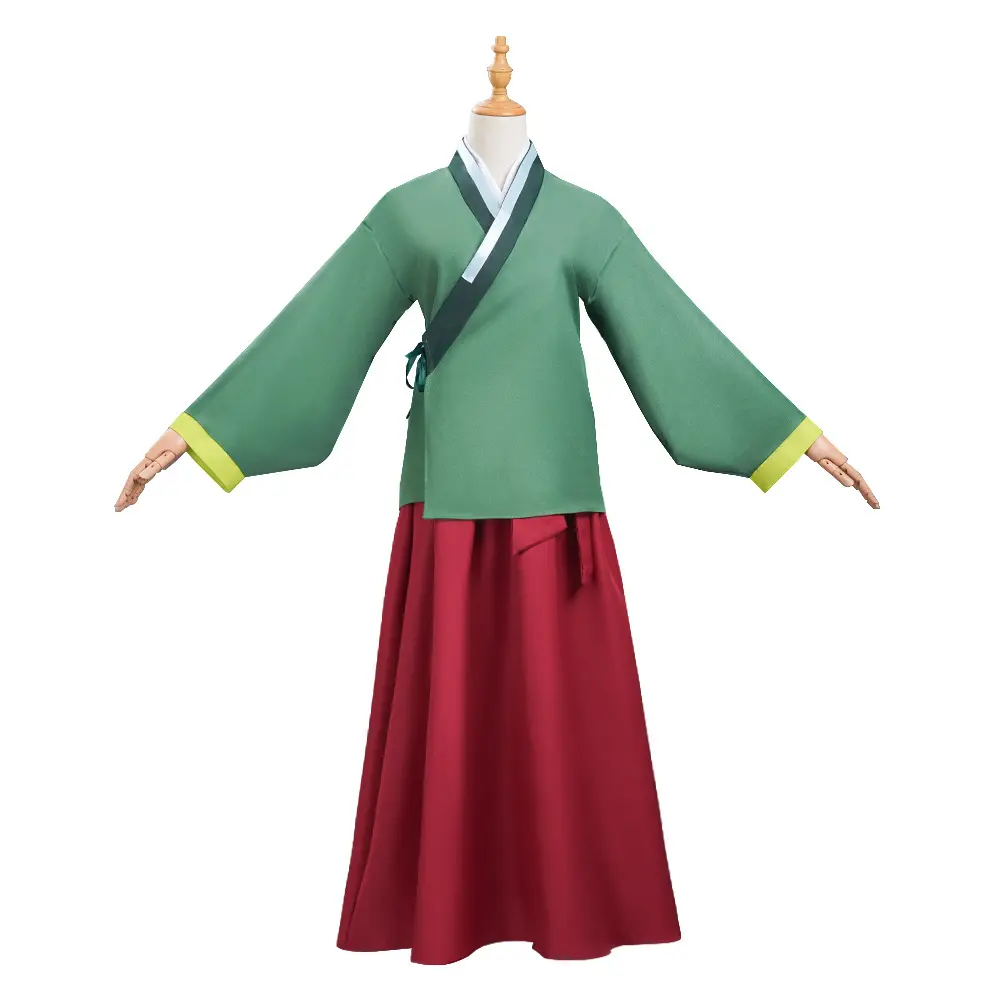 Women‘s Maomao Cosplay Costume Green Top Red Skirt Chinese Hanfu Dress for Halloween