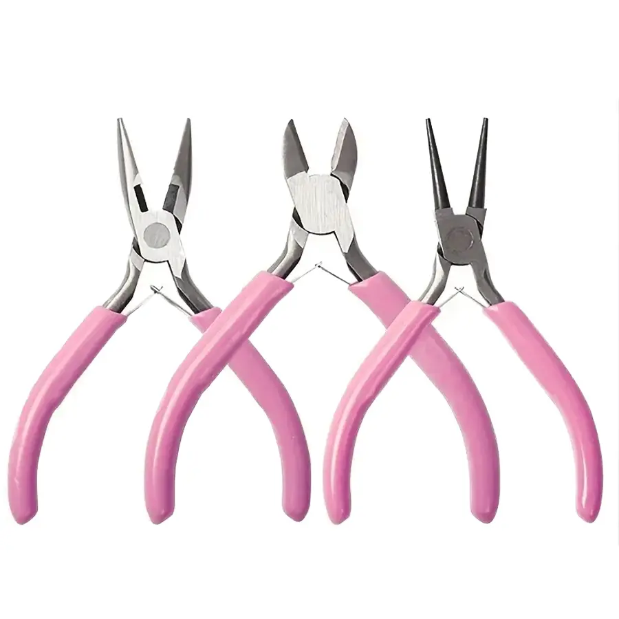 3-Piece Jewelry Pliers Set, Needle Nose, Round Nose & Wire Cutter Tools for Jewelry Making, Repair & Crafts