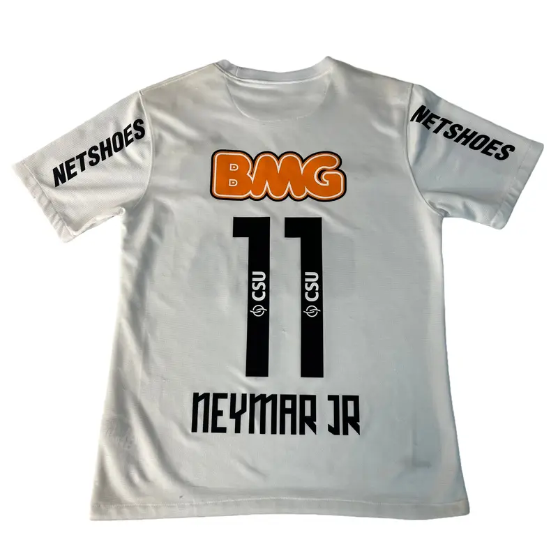 NO.11 Neymar JR 11 12 Home Short Sleeve Jersey Retro Soccer Jersey White Fans Version