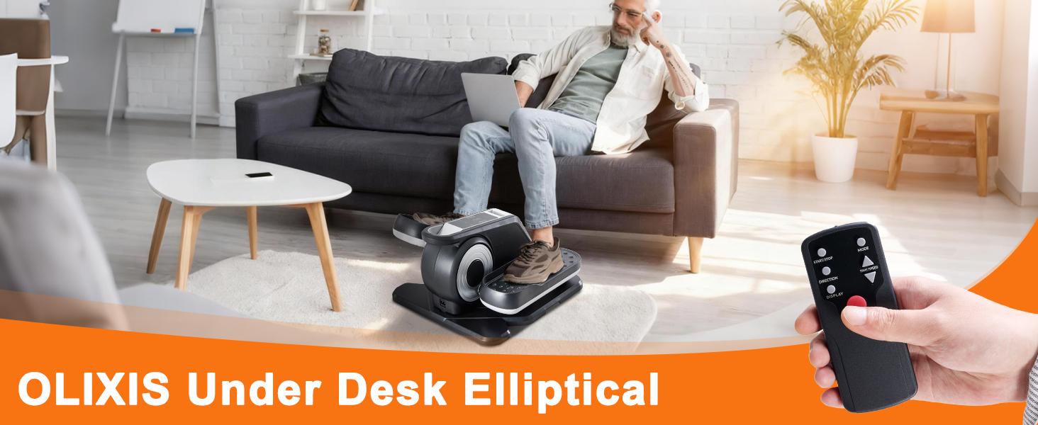 Under-Desk Elliptical Machine–Compact & Quiet Mini Pedal Exerciser with Adjustable Speed, LED Display, Portable Fitness Solution for Home or Office Workouts