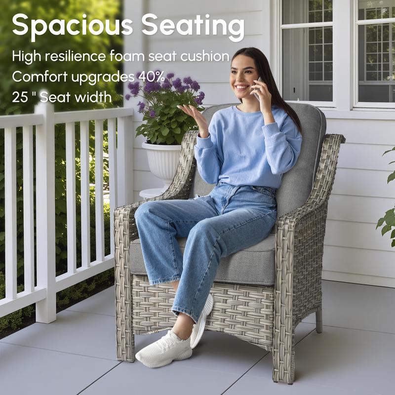 【4 Packages Shipping】Ovios 5 Pieces Outdoor Patio Furniture with 3-Seat Sofa,Rattan Wicker Coversation Set with Swivel Rocking Chair,Balcony Sofa Set with Shiny Solar Powered Coffee Table for Outside Porch Backyard PooL 【4 Packages Shipping】Ovios 5 Pieces Outdoor Patio Furniture with 3-Seat Sofa,Rattan Wicker Coversation Set with Swivel Rocking Chair,Balcony Sofa Set with Shiny Solar Powered Coffee Table for Outside Porch Backyard PooL