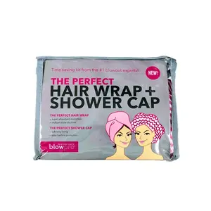 BlowPro The Perfect Hair Wrap & Shower Cap - Microfiber Absorbent Wrap & Terry Lined Cap for Kids - Time Saving Blow Dry Tools Bath Tub Accessories Bathroom Accessory