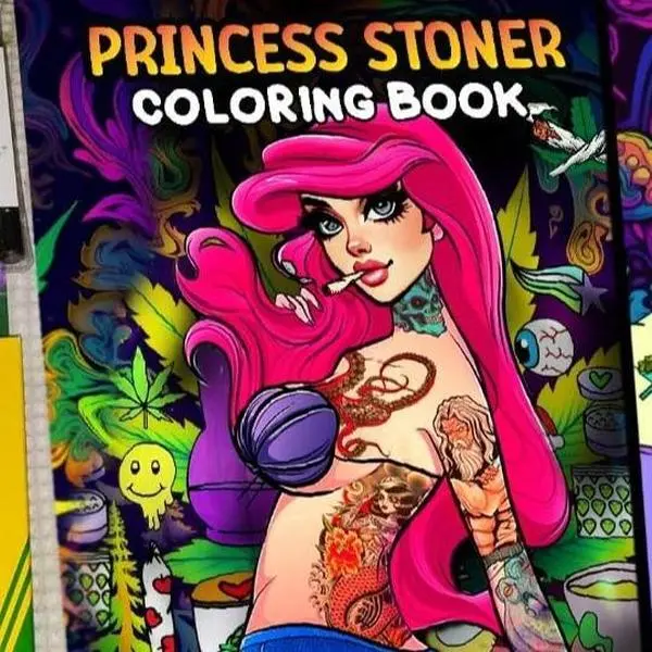 Princess Stoner Coloring Book - Funny Weed Pages, Trippy Psychedelic Art for Stress Relief, Soft-Cover Adult Activity Christmas Gift, Artwork & Graphic Coloring Books, Artwork Coloring Book