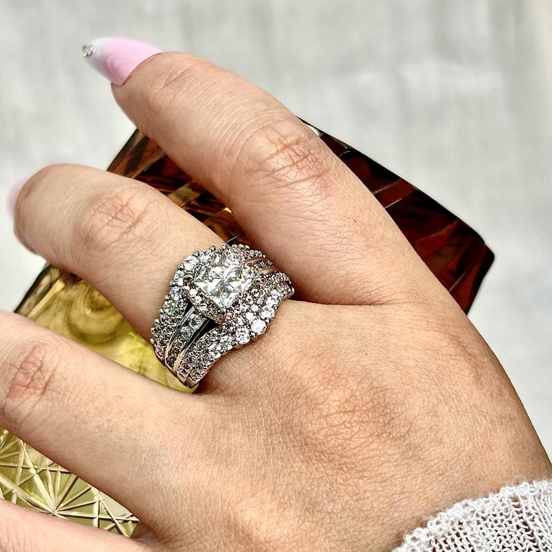 JJ CHIC Square Five-in-One Ring for Women, S925 Sterling Silver Micro Pave CZ Stones Halo Design - Perfect Gift for Girlfriend or Wife Jewelry Elegant Daily Wear Stunning Luxurious JJ CHIC Square Five-in-One Ring for Women, S925 Sterling Silver Micro Pave CZ Stones Halo Design - Perfect Gift for Girlfriend or Wife Jewelry Elegant Daily Wear Stunning Luxurious