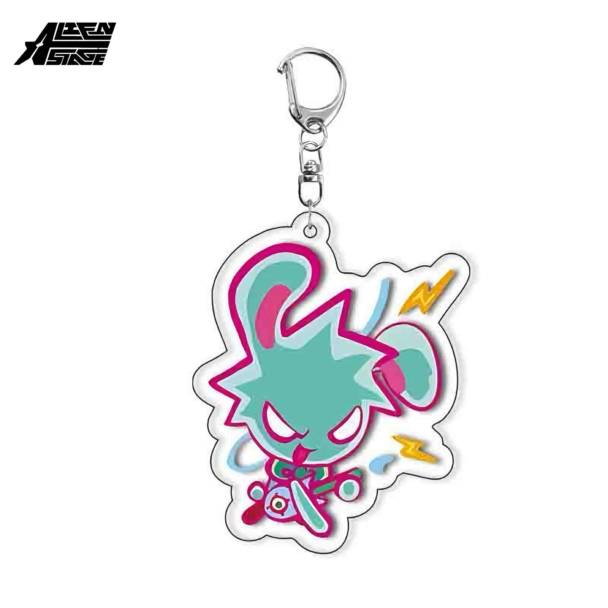 Alien Stage Stained Glass Keychain Set (6pcs) - Limited Korea Rabbit Cafe Collection, Cute Backpack Gift, alnst merch, figure