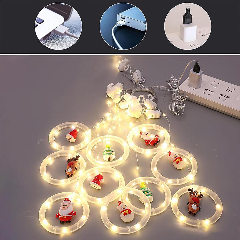 【FaddishDeal】Christmas string lights available outdoors and indoors. LED string lights hanging, including , deer, etc., for holiday party decoration Ornaments.excellent gifts for Christmas and new year，Must-buy on Black Friday