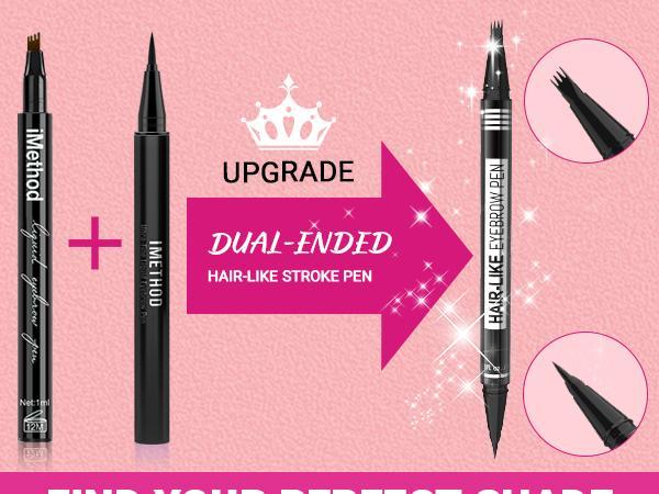 【NEW Buy 2 Get 1】iMethod Microblading Eyebrow Pen - 2-Pack for Perfect Color Matching- Eyebrow Pencil Magical 2-in-1 Dual-Ended Eye Brow Pencils for Women with 4-Fork-Tip & Precise Brush-Tip